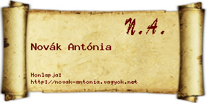 Novák Antónia névjegykártya